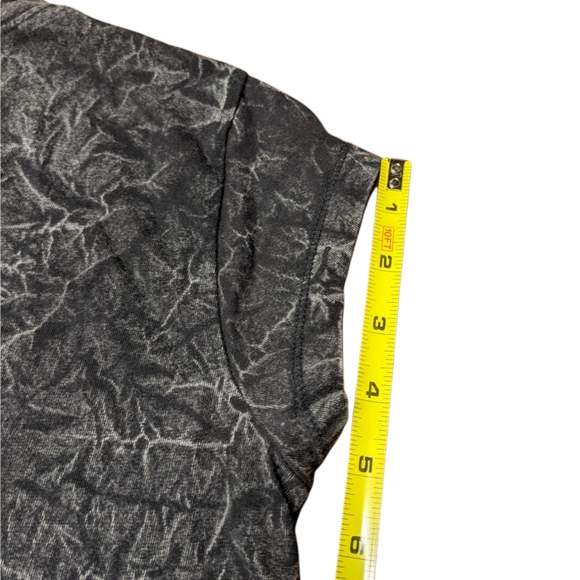 Love Kills Slowly Sparkle Skull Tattoo Style Ocean City Crinkle Print Skinny Tee - Picture 9 of 10